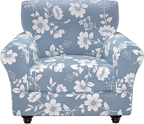Miniatura 49 de Fundas elásticas para sofá, Fundas de sofá con estampado floral, 2 piezas de funda para sillón con funda de sección separada, Funda lavable para