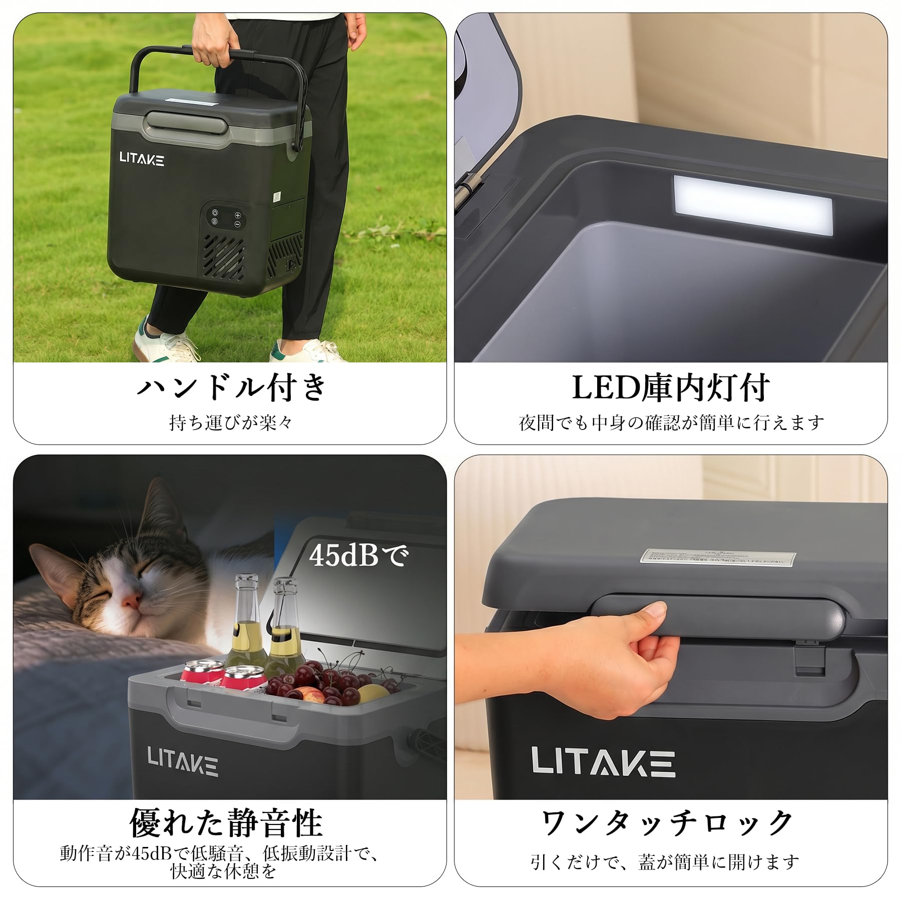Amazon.co.jp: Litake(リテーク) 車載冷蔵庫 18L -20℃～20℃ バッテリー