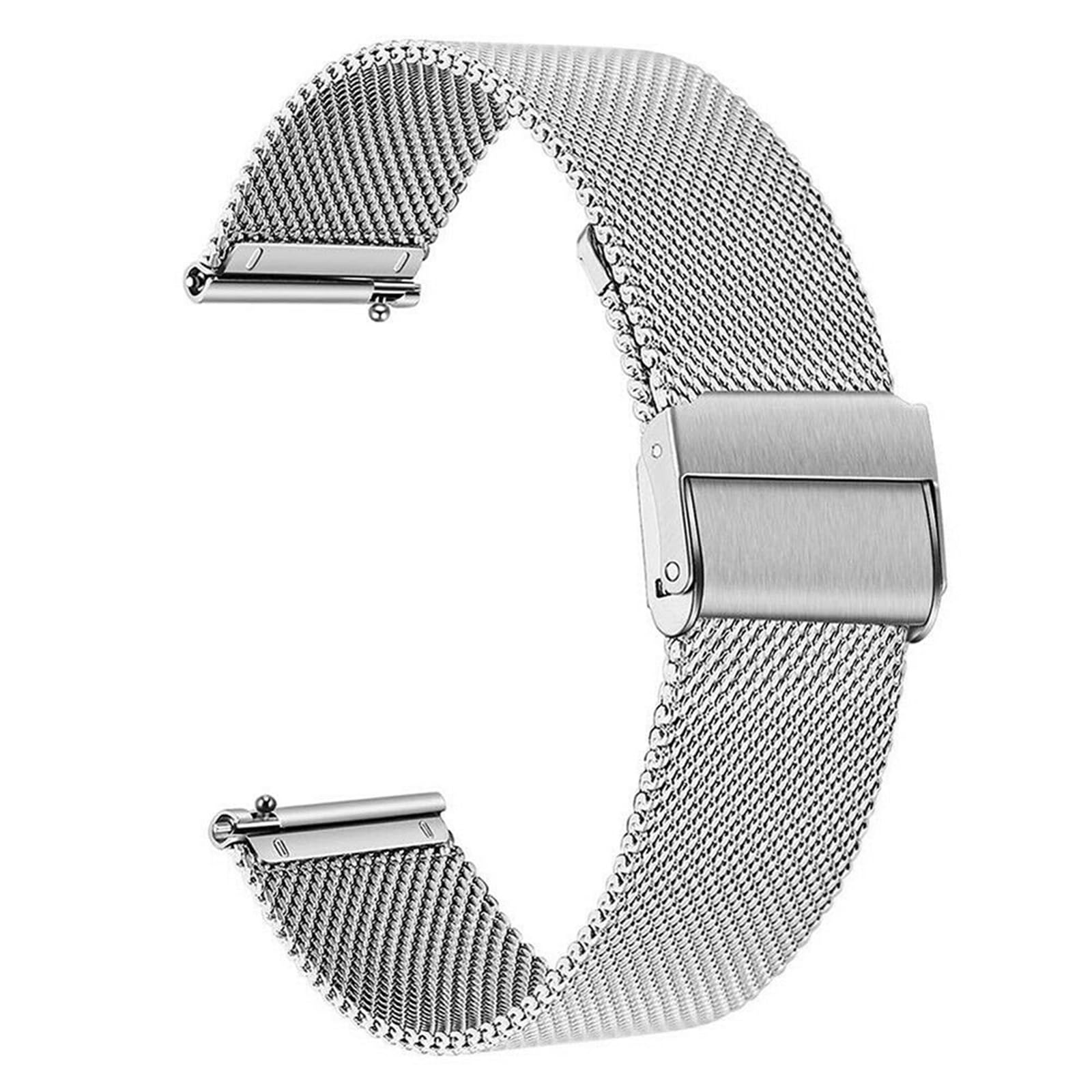 HABITZ Kompatybilny for Huawei GT3 42mm/46mm SmartWatch Band GT GT2 42mm Milanese bransoleta ze stali nierdzewnej uniwersalny pasek zamienny 20/22 mm (Color : Silver, Size : 20mm)