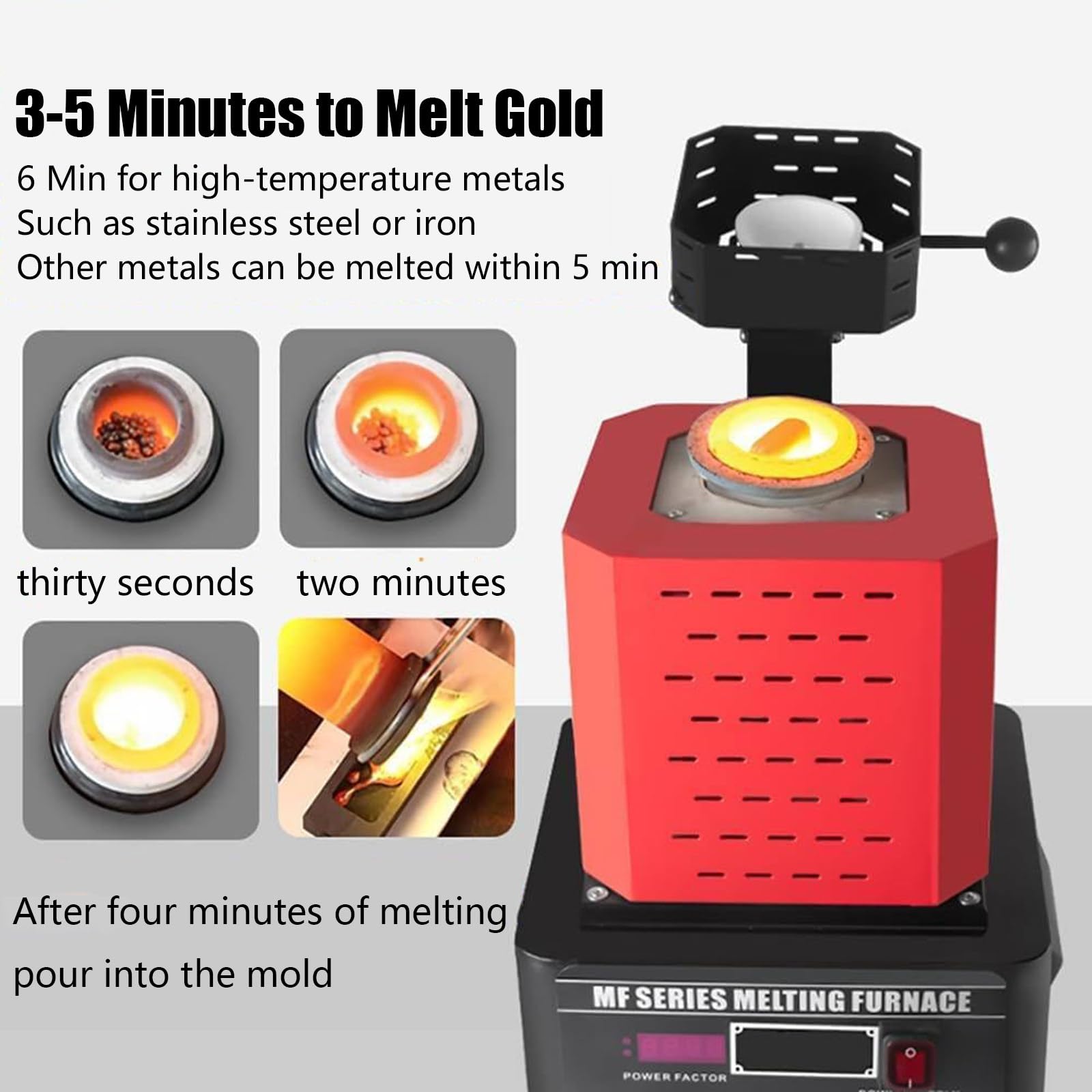 6KG-640ML Carburo Di Silicio Crogiolo Di Grafite,Crogiolo Per - Foto 4