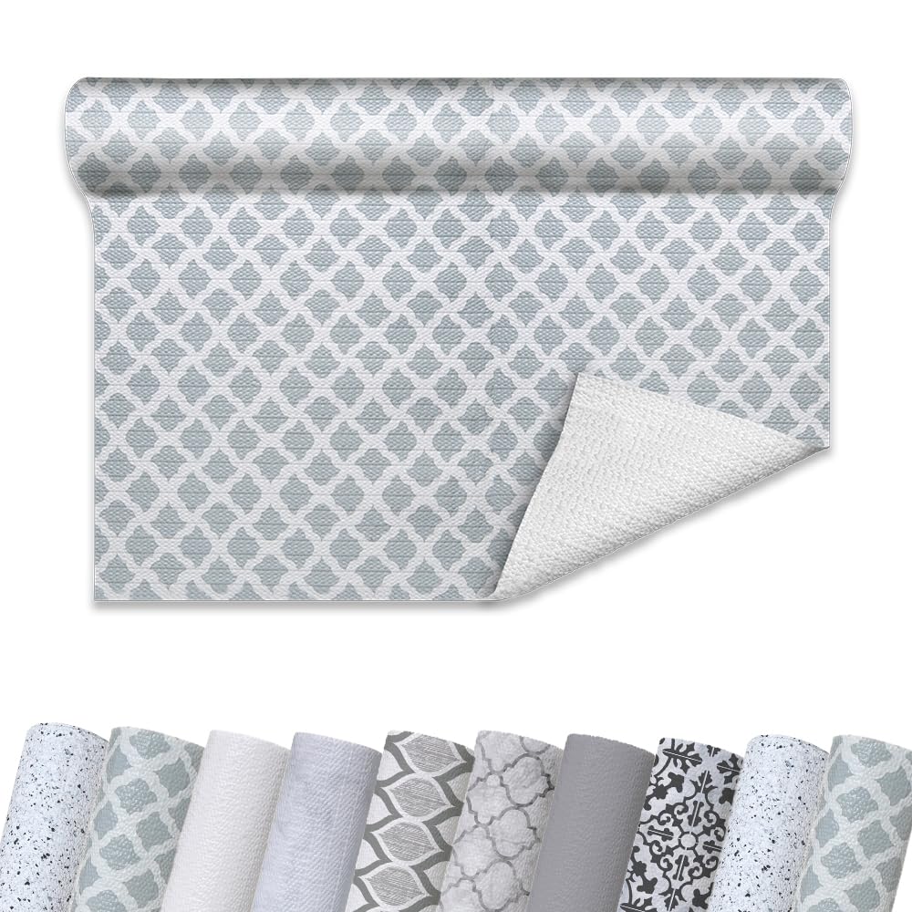 Con-Tact Brand Grip Prints Non-Adhesive Non-Slip Counter Top, Drawer/Shelf Liner, 12" x 20', Talisman Glacier Gray