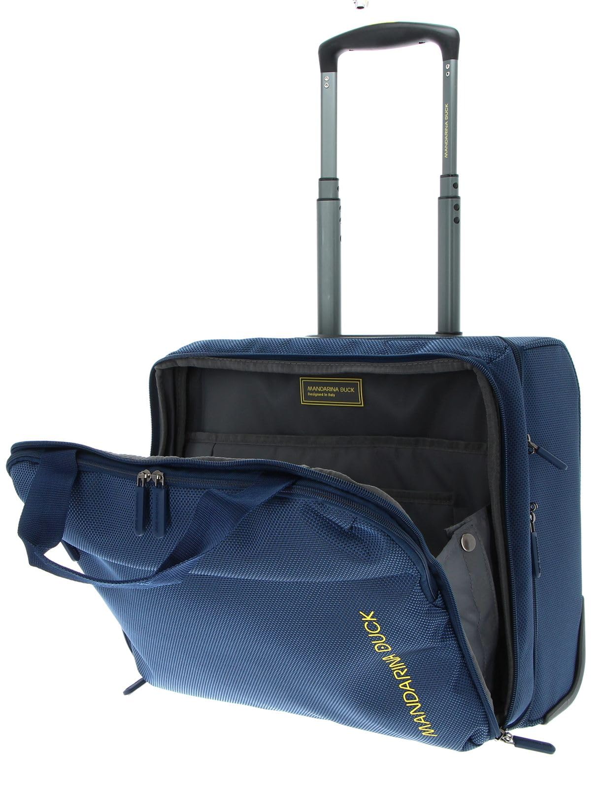 Mandarina Duck Zephyr Rolling Tote, Blu (dress blue), 41 cm x 21 cm x 36 cm, Comoda borsa pilot a due ruote