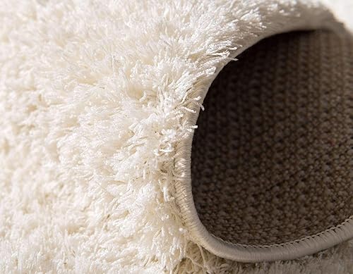 Miniatura 6 de Unique Loom Studio Solid Shag Collection Urban - Alfombra moderna súper suave y de felpa, 4 x 6 pies, color blanco