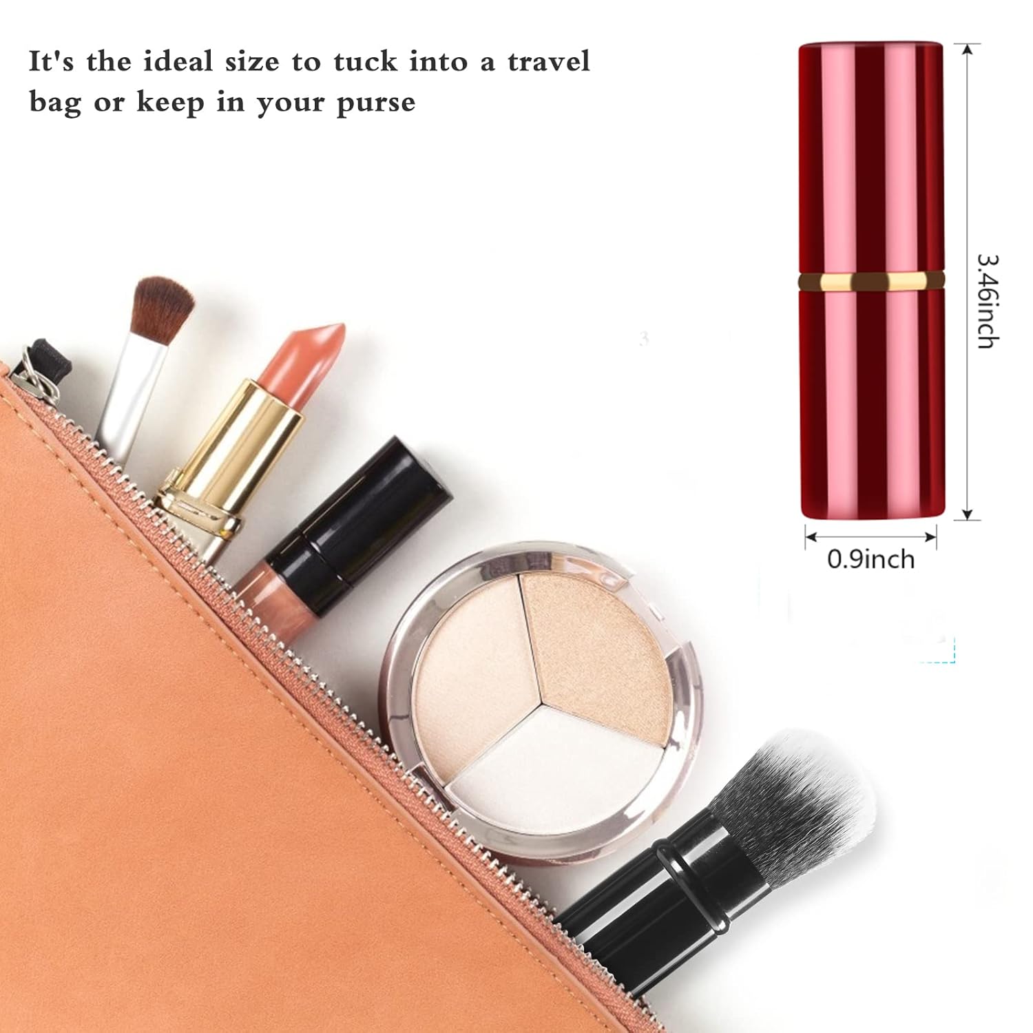 Falliny 2 Pack Retractable Kabuki Makeup Brush, Travel Face Blush Brush, Portable Powder Brush with Cover for Blush, Bronzer, Buffing, Flawless Powder Cosmetics : Beauty & Personal Care