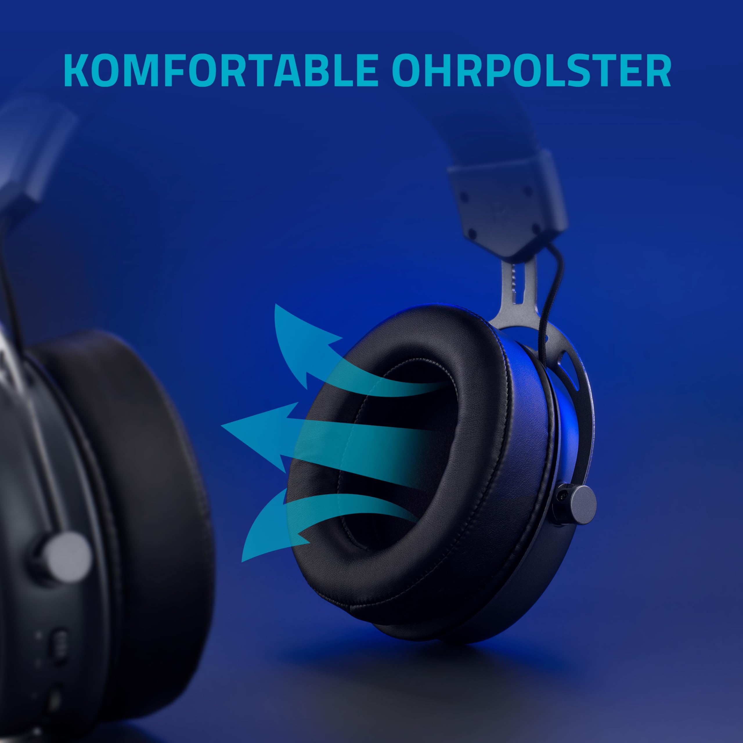 Rapoo VH800 - Cuffie wireless da gioco Over-Ear, microfono flessibile con muto, cuscinetti auricolari in ecopelle, batteria 46 ore, cuffie Bluetooth e 2,4 GHz PC/Mac/Xbox One/PS4/Nintendo Switch,