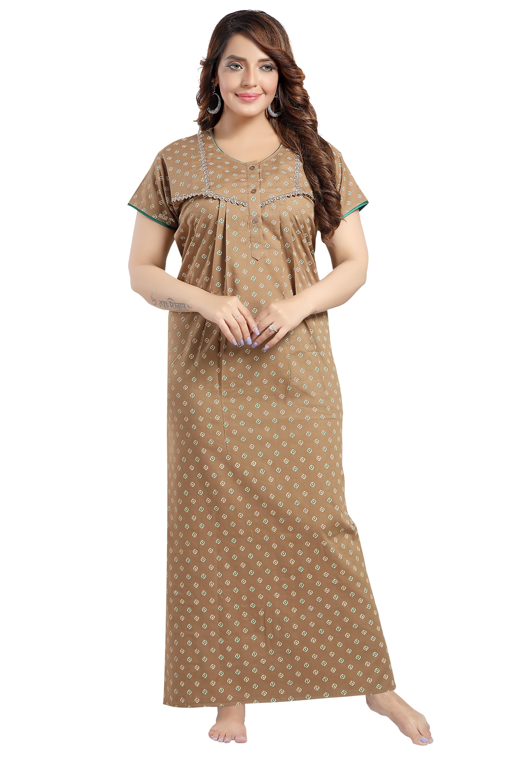 trundz Printed Cotton Nighty with Pocket(204)-picture-2