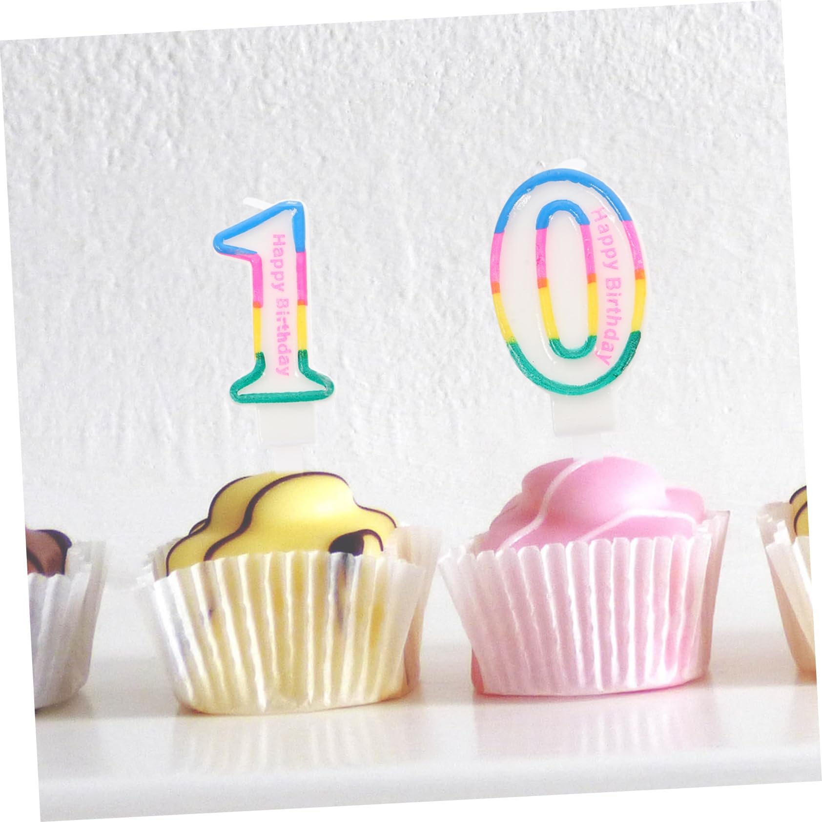 Alipis 2 Series Velas De Números Cumpleaños De Velas Decorativas Seguras Y Duraderas para Tartas para Fiestas Bodas Y Celebraciones 10 Piezas*2