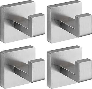 Brushed Nickel Towel Hooks for Bathrooms, Heavy Duty Wall Mounted Stainl...