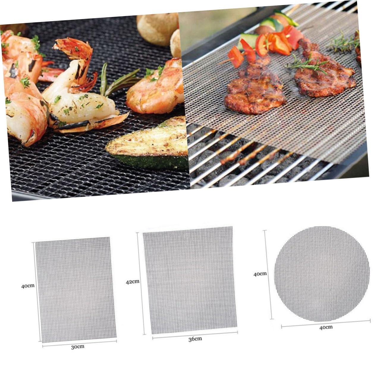 Holibanna Grill Mesh Mat Nonstick Grill Net for Outdoor Cooking Heat Resistant Easy to Clean for Preventing Food Fall and Adhesion for Gas