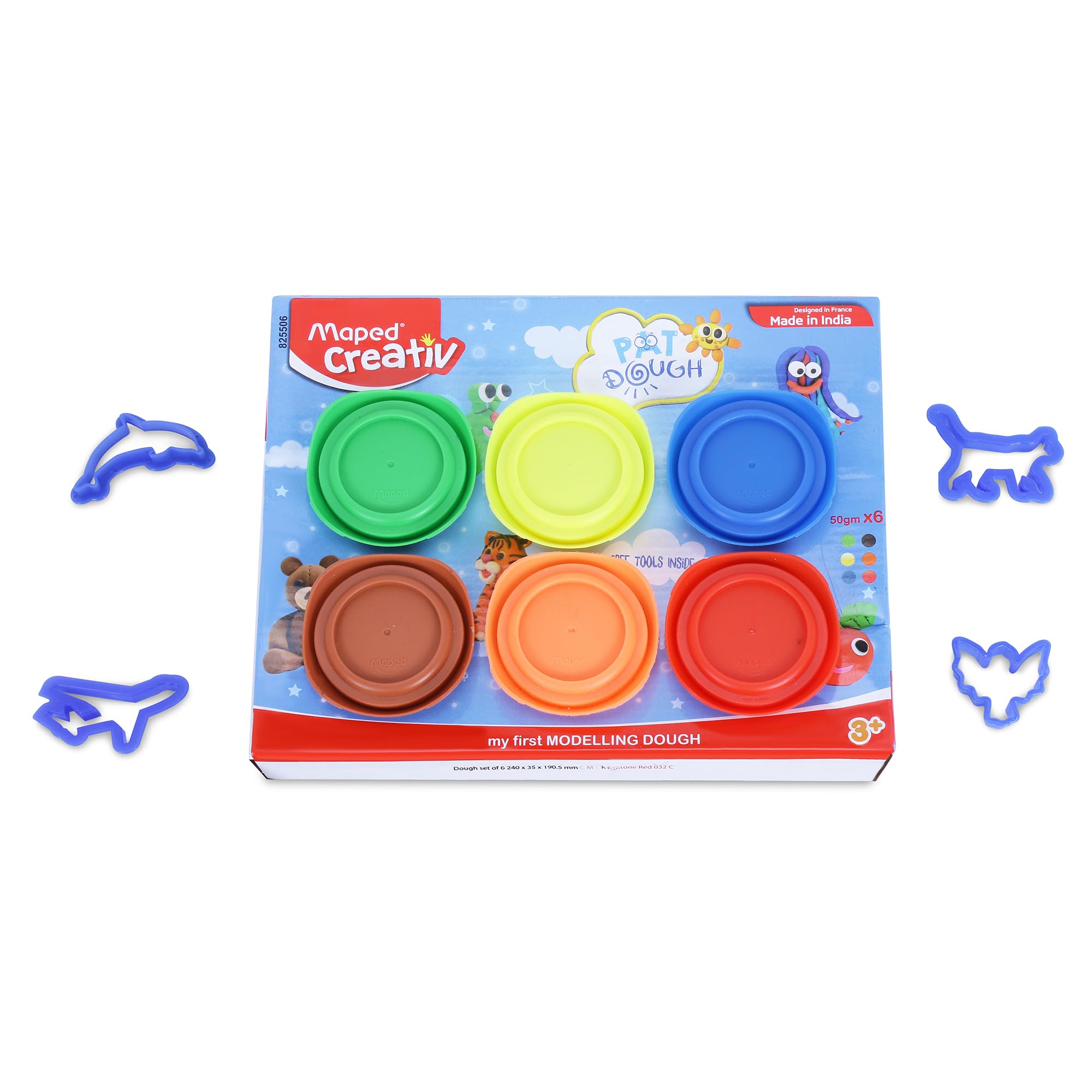 MAPED Color'Peps 825506 Modelliermasse, mehrfarbig, 6 Stück
