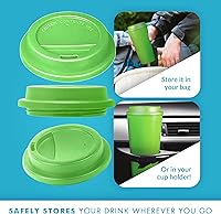 Vista 11 de Simply Green Solutions - Reusable Coffee Cups with Lids, Thermal Cups for Hot and Cold Drinks, Double Wall Tumbler, To Go Coffee Cups, 16 oz Coffee