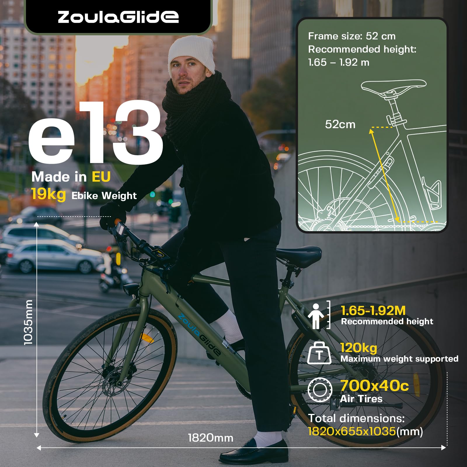 28" Vélo Électrique, Vélo de Ville Électrique, Autonomie 128 km, Cadre en Aluminium de 19 kg, Batterie Amovible, Freins à Disque Hydrauliques, Affichage TFT, 7 Vitesses