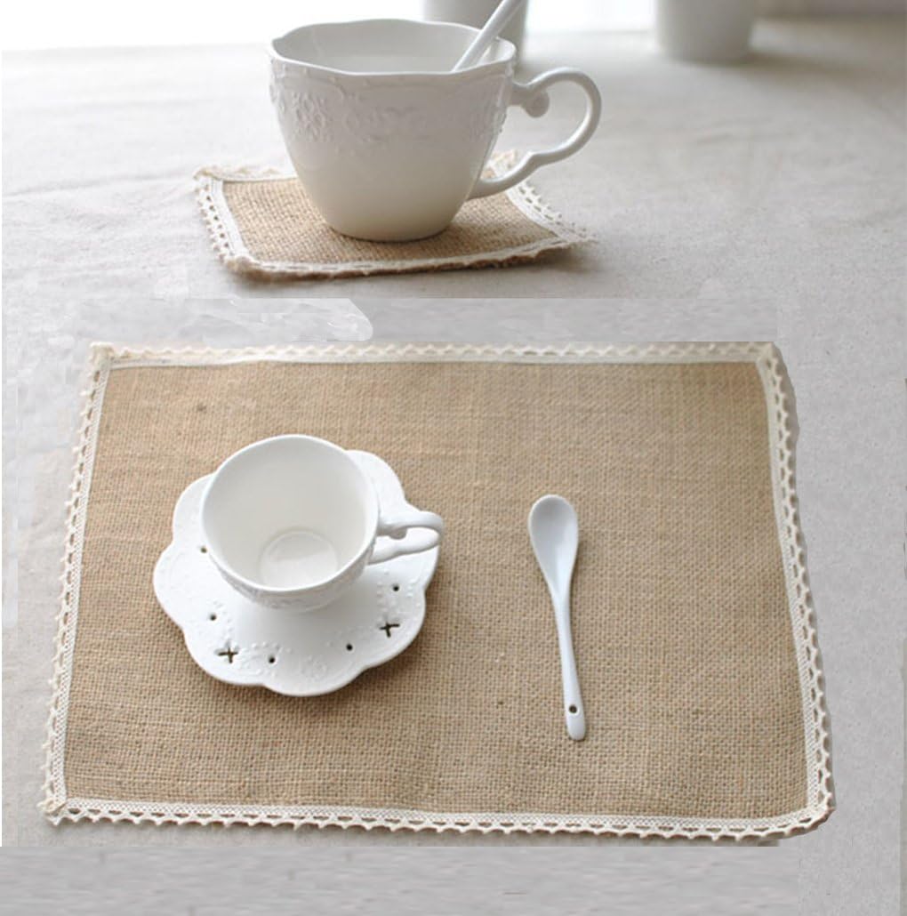 70% оƒƒ Evеrуthіng FiveRen Jute Burlap Placemats and Coaster Set of 4 Water-Proof Farmhouse Rustic Table Mat for Weddings Parties BBQ's Christmas Special Occasions Holidays Table Decor Nеw Prоduсt FiveRen Jute Burlap Placemats and Coaster Set of 4 Water-Proof Farmhouse Rustic Table Mat for Weddings Parties BBQ's Christmas Special Occasions Holidays Table Decor