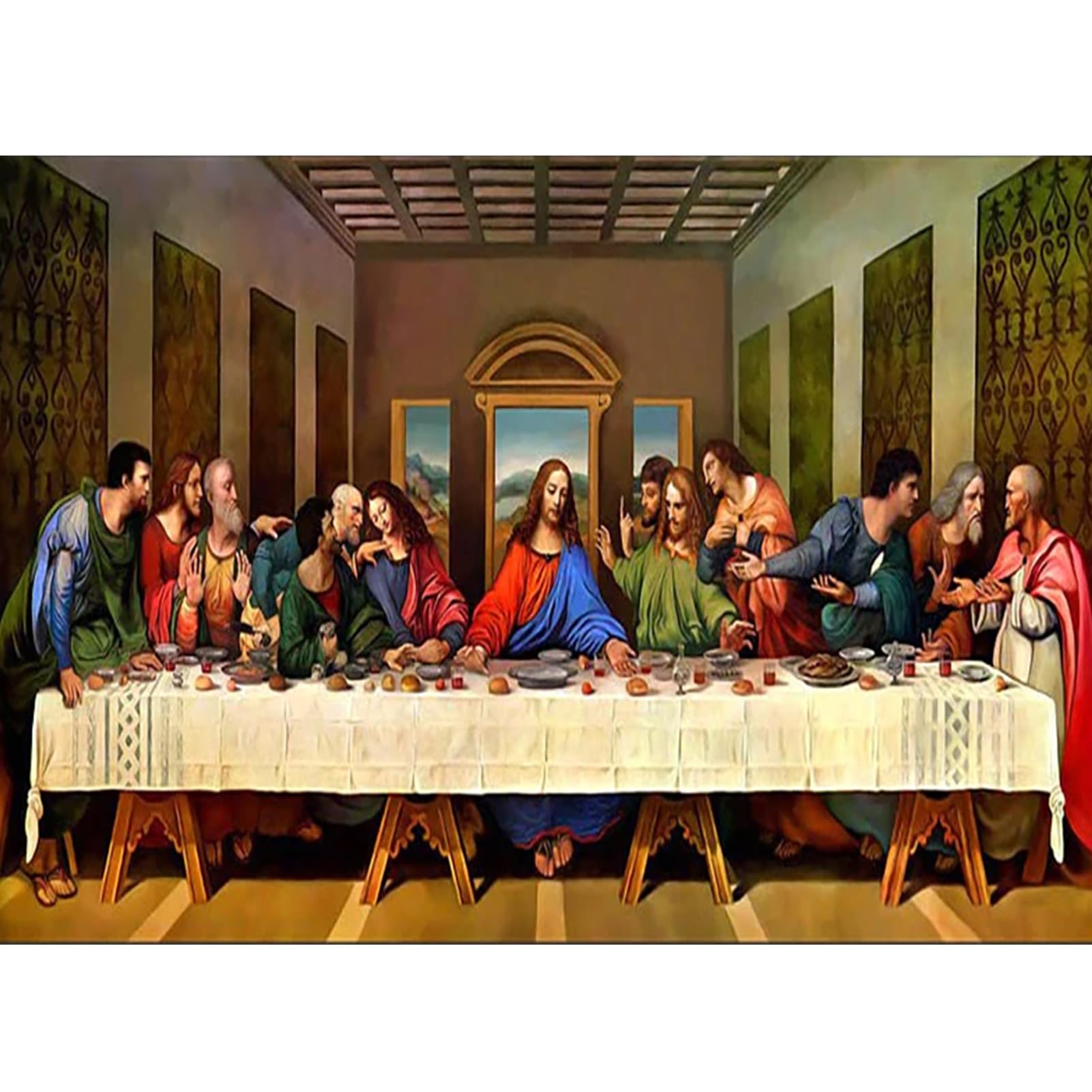 DAERLE 5D Diamond Painting Kits for Adults, the Last Supper Diamond Art Kits Portray Full Drill Diamond Painting Kit for Kids Beginners, DIY Crystal Picture Art for Home Wall Decor 40x30cm