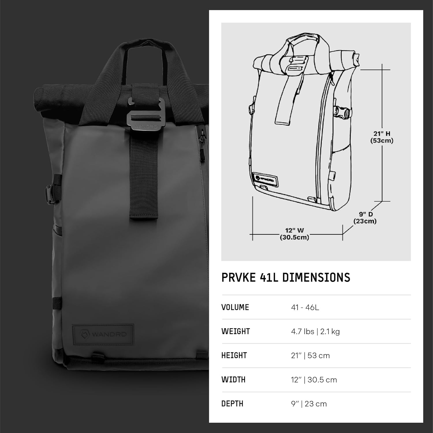 WANDRD PRVKE 41L Photography Bundle: Weather-Resistant Travel & Camera Backpack with Laptop Sleeve, Quick Side Access, Clamshell Opening – Ideal Photography & Travel Bag (Black) - Image 9