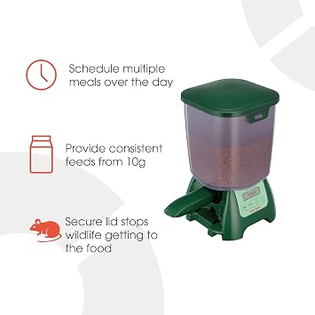 Fish Mate P7000 Automatic Pond Fish Feeder Programmable LCD Timer, 6.5 lb Capacity, Adjustable Portions for Pellets & Sticks, Weather Resistant Outdoor Design