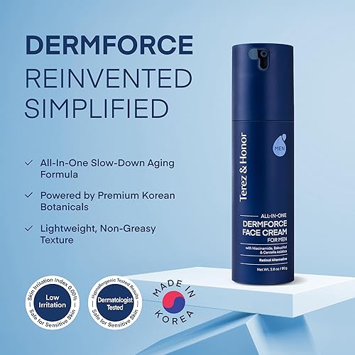 Miniatura 2 de TEREZ & HONOR Crema hidratante facial para hombres crema facial coreana 6 en 1 antienvejecimiento con niacinamida y bakuchiol - Reduce arrugas,