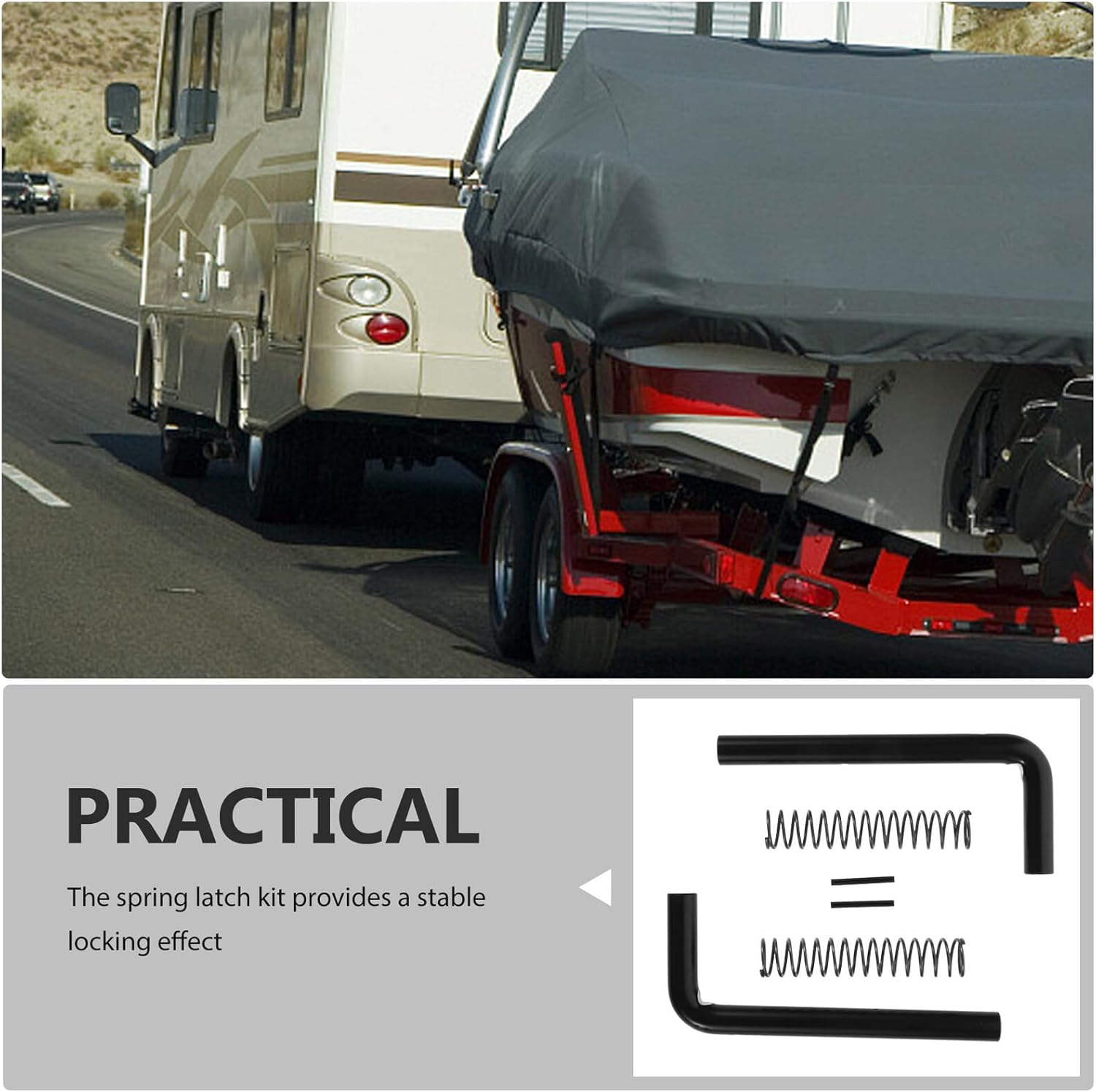 Vaguelly Heavy Duty Trailer Gate Latch Pin Kit with Spring Utility Trailer Gate Spring Latch Hardware Replacement