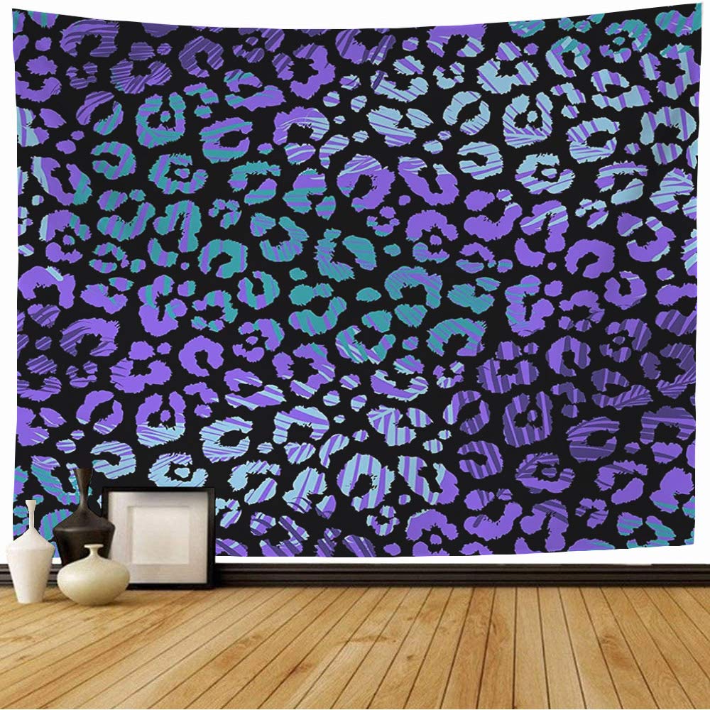 Starolal Tapestry Hawaii Fashionable Palm Leaves Print Leopard Sample Design Context Pattern Model Abstract Textures Beach Tapestry Funny Tapestry for Living Room Bedroom 60x50 Inch