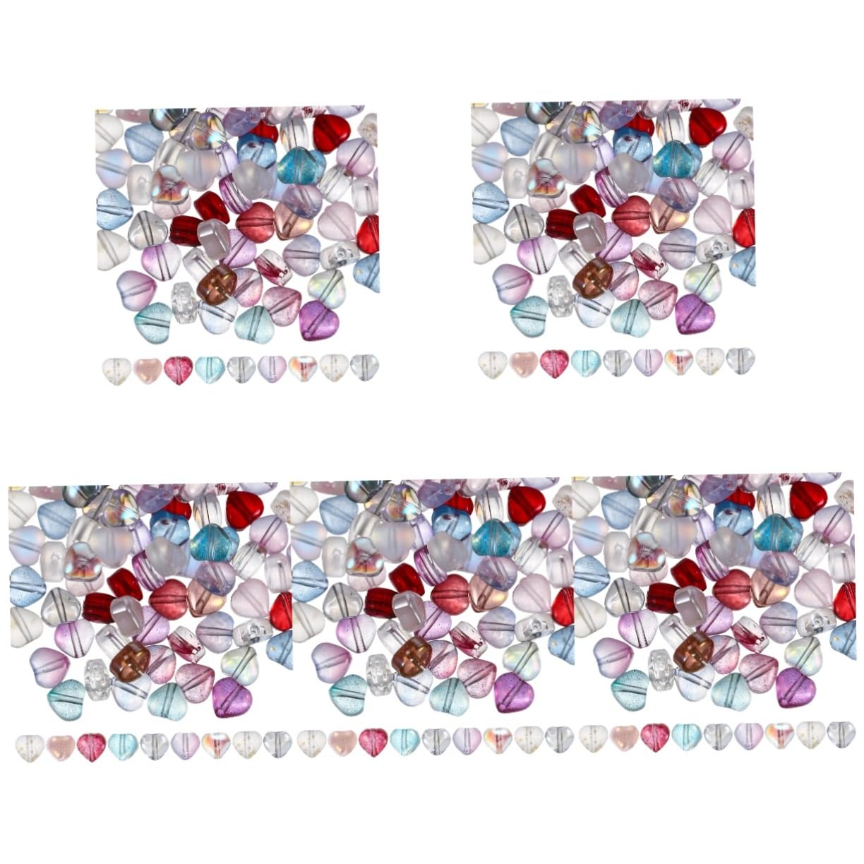 Tofficu 5 Ensembles Perles De Verre Étoiles Perles Bracelet À Bricoler Soi-même Collier Bijoux Matériaux Accessoires Materiel De Bricolage Matériaux De Bricolage Scintillant 100 Pièces * 5