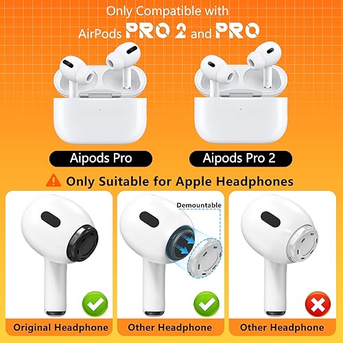 Miniatura 3 de Puntas de repuesto para AirPods Pro de 2ª/1ª generación con caja de almacenamiento portátil y lápiz limpiador, orificio de reducción de ruido