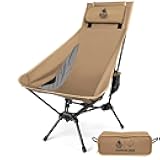 Tigerblade High Back Camping Chair with Pillow Design, Comfortable Widened Seat Folding Chair