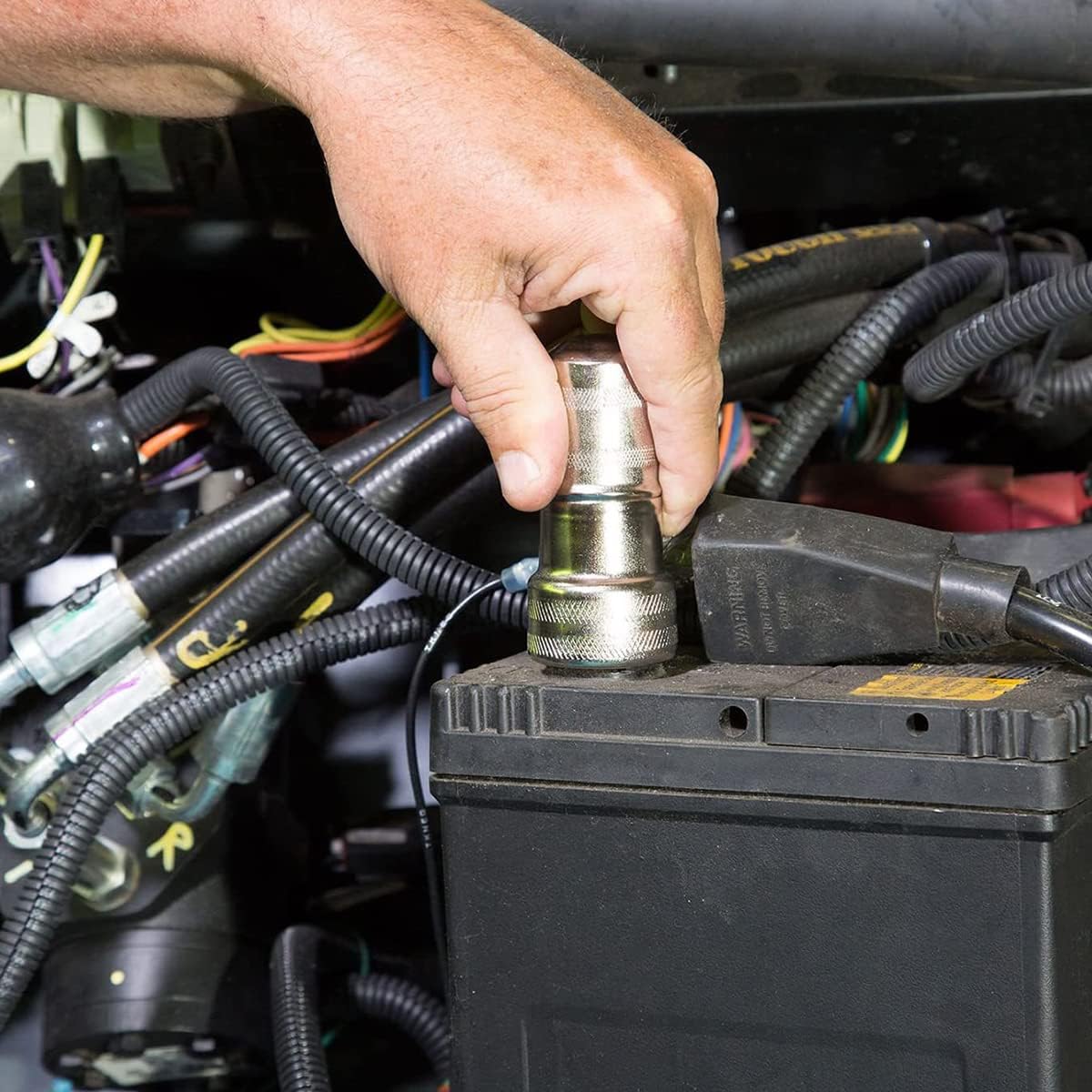 12PCS Battery Terminal Anti Corrosion Washers Protector Fiber and 2PCS Cleaning Brush, Automotive Accessories Universal for Car, Marine, Boat, RV : Automotive