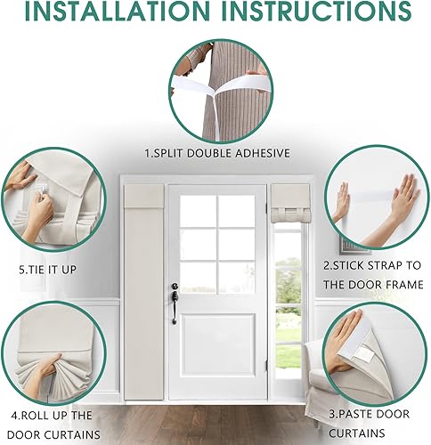 Miniatura 3 de HOMEIDEAS Cortinas de luz lateral para puerta delantera, cortinas de ventana de puerta lateral, cortinas de puerta delantera para ventana pequeña,