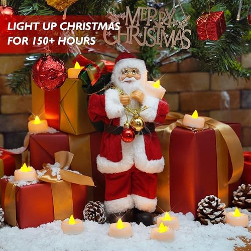 Miniatura 8 de merrynights Velas LED, paquete de 12 velas de té a pilas, velas sin llama, velas de té parpadeantes para Halloween, otoño, Navidad, boda, en