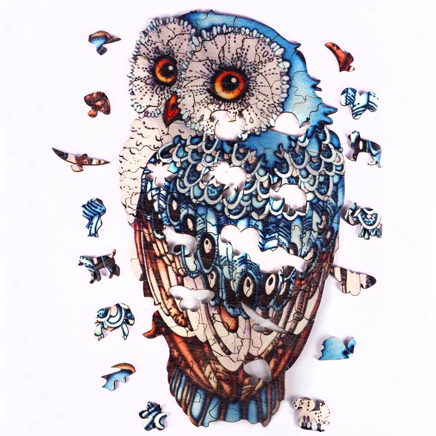 Puzzles Up Owl 3D Owl Wooden Puzzle - 300 Piece Animal Shaped Jigsaw ...