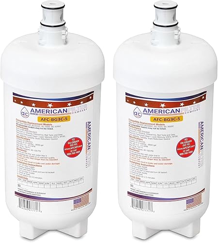 Marca AFC, filtros de agua, modelo # AFC-BG3C-S, compatible con Body Glove (R) BG-3000C fabricado en EE. UU. Paquete de 2