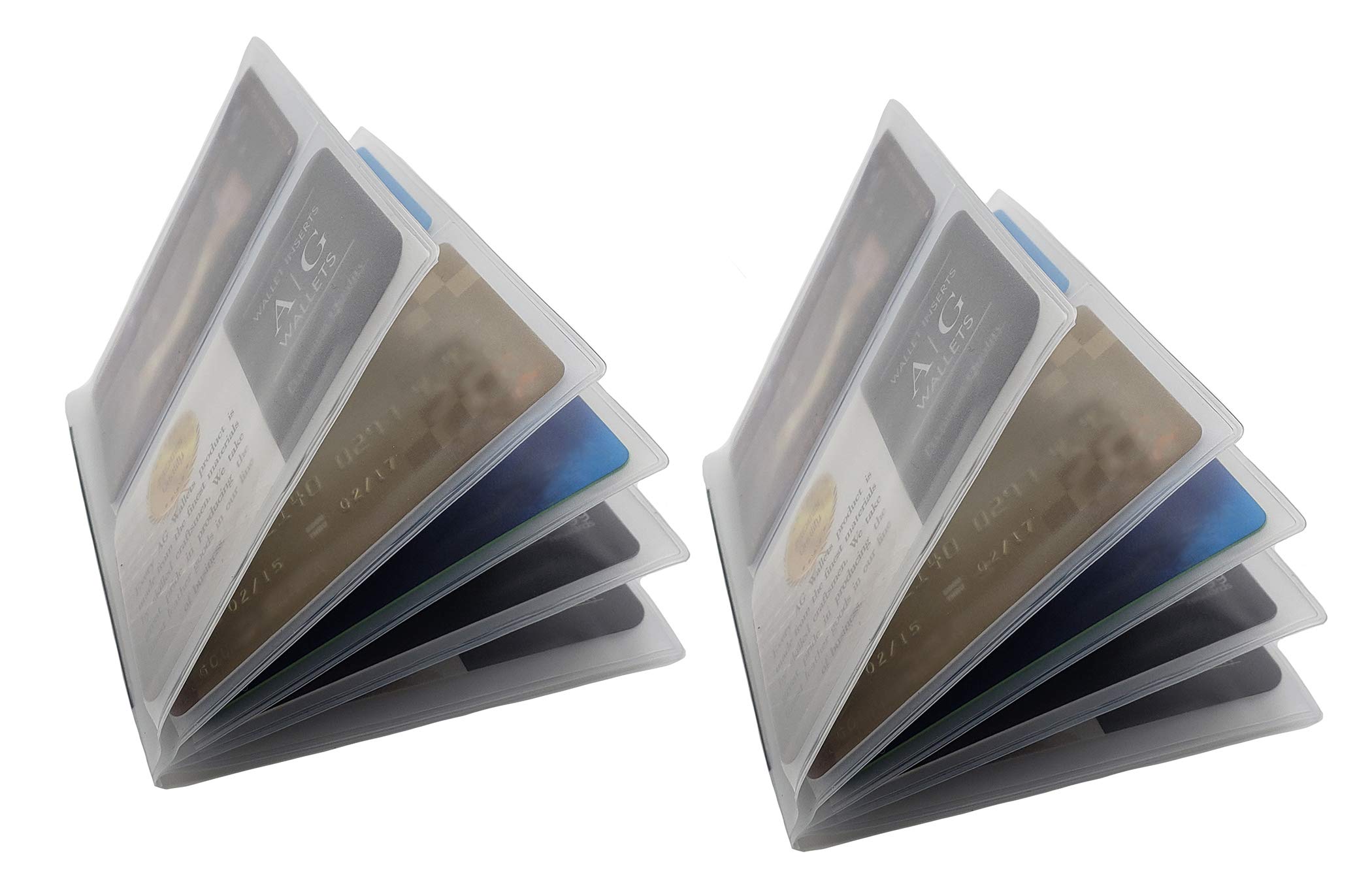 AG Wallets Set of 2 Clear Premium Quality Bifold Wallet Trifold Wallet and CheckBook 6 Page Inserts from (Hipster 6 Page)