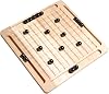 Magnetic Chess Set Stone Pieces with Built-in Magnets, Wooden Board, Foldable & Shockproof Design, Convenient Storage, Portable, Educational Game for Kids and Adults, Interactive Tabletop