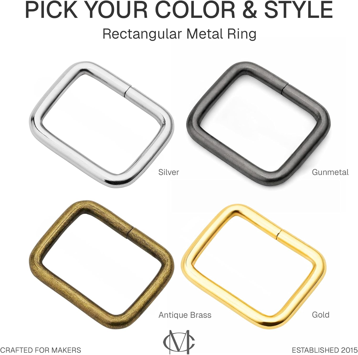 CRAFTMEMORE Metal Rectangle Buckle Ring Fits 5/8" 3/4" 1" Strap Heavy Duty Rectangular Cord for Bag Belt Loop Purse Making (3/4" x 20 pcs, Silver) - Image 4