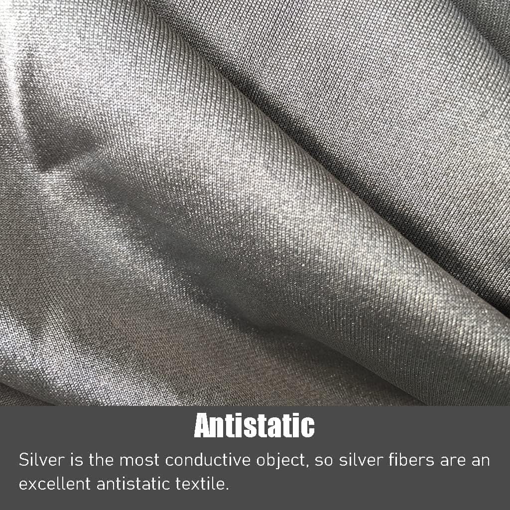 Faraday Fabric, Pure Silver Fiber Mesh Fabric, EMF/RFID/EMI/RF Anti Radiation Electro Conductive Fabric, Reducing Hamful Signal from WiFi Smart Meters Cell Towers,Gray,78x59in