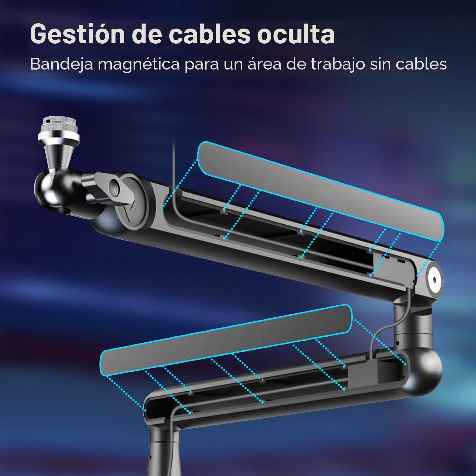 THRONMAX S7 TUNE Brazo de micrófono de perfil bajo, soporte de micrófono giratorio de 360°, gestión de cables, abrazadera fácil para transmisión, podcasting, juegos, ajuste universal para Blue Yeti