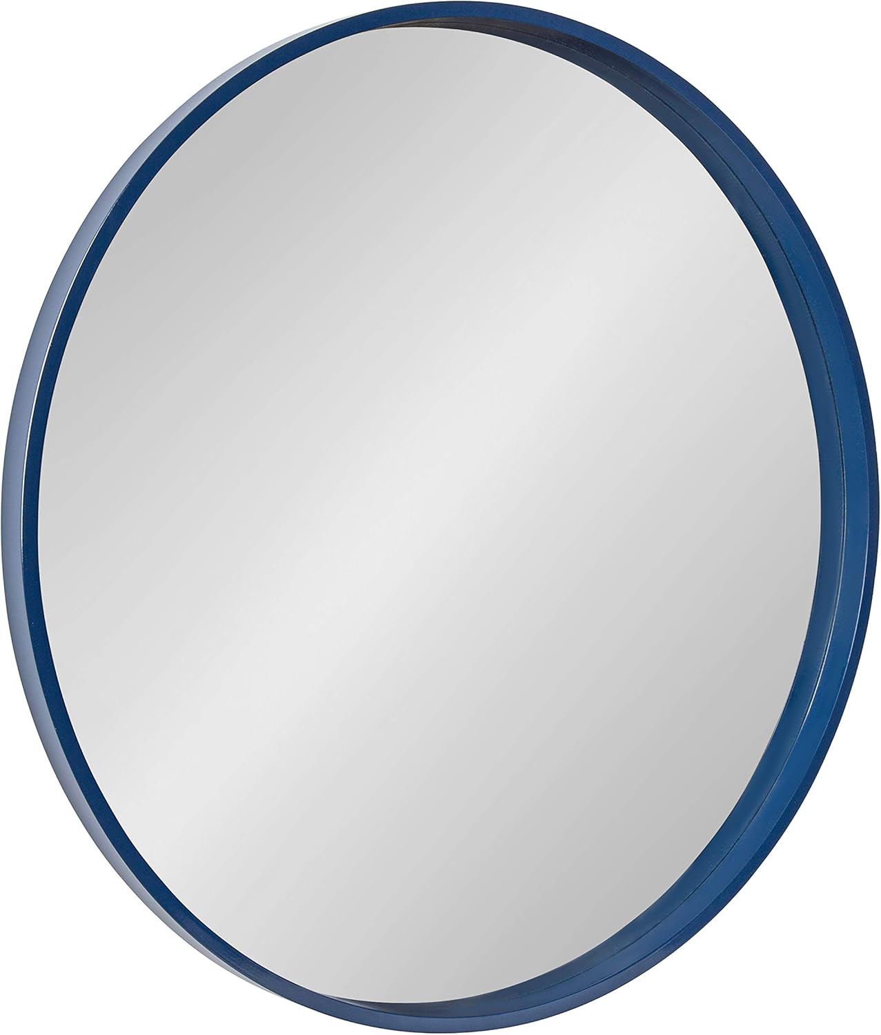 Kate and Laurel Travis Modern Round Wall Mirror, 31.5 inch Diameter, Navy Blue, Transitional Decorative Mirror for Wall