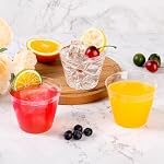 Goodluck 100PCS 9oz Coupes en plastique transparent pour la fête, coupes claires jetables, verres à cocktail pour le mariage, Thanksgiving, Noël, fêtes