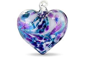Hand Blown Glass Heart Ornament "Plump"
