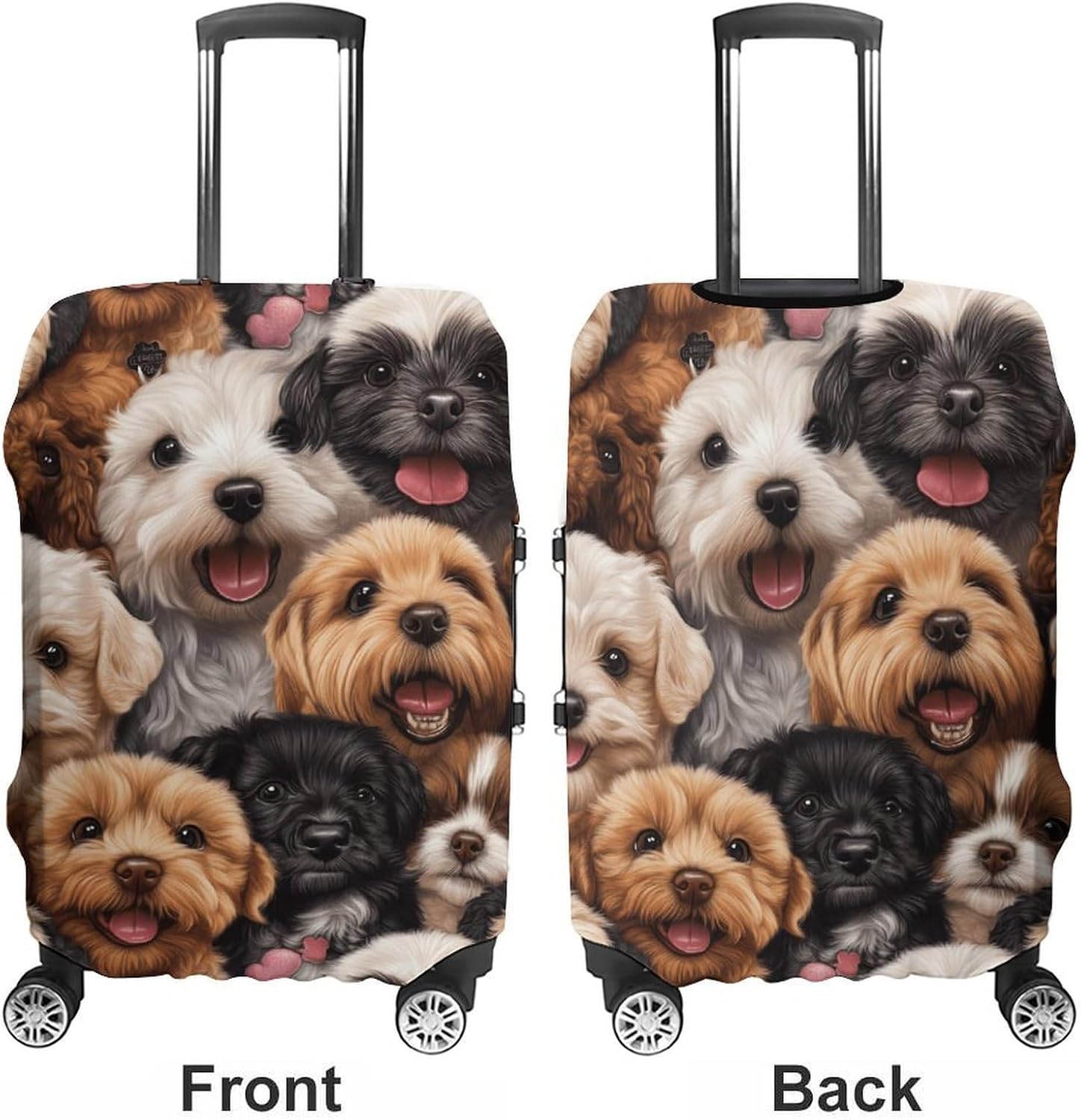 Cute Dog Puppy Suitcase Covers for Luggage Carry On Cover Travel Accessories Fit 19-32 Inch image 3