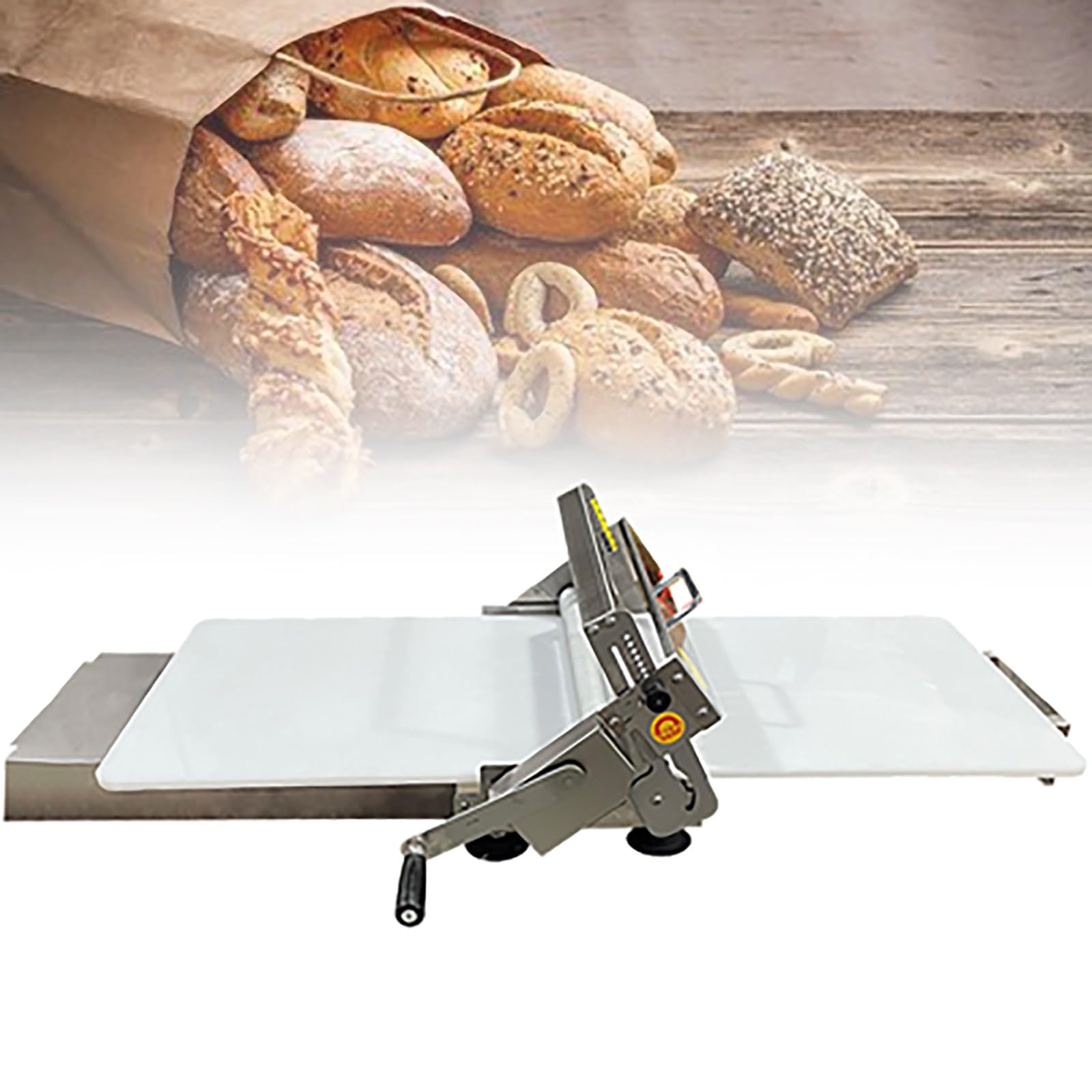 Teigschneidemaschine für Gebäck, Croissants, Pizza und Fondant, manuelle Tischpresse, 40,6 cm Breite, ideal für Bäckereien und den Heimgebrauch, einfach zu falten und aufzubewahren