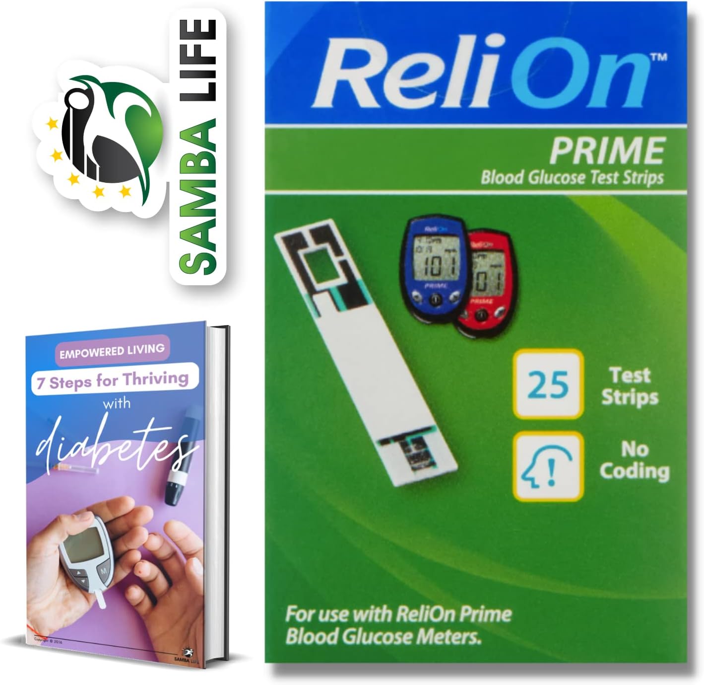 Amazon.com: ReliOn Prime Blood Glucose Test Strips, 25 Ct Bundle with ...