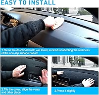 Vista 6 de Protector para tablero para Toyota Camry Accesorios 2007 2008 2009 2010 2011 Protector de tablero a medida de felpa (Gris oscuro)