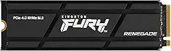 Kingston SSD interno para jogos Fury Renegade PCIe Gen 4.0 NVMe M.2 de 1 TB com dissipador de calor | Pronto para PS5 | Até 7300 MB/s | SFYRSK/1000G