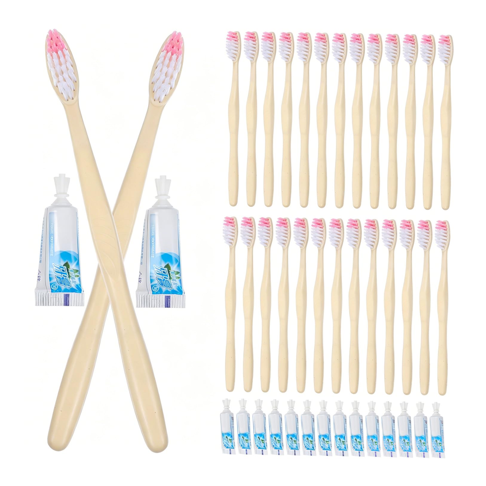 Brosse à Dents Individuelle de Voyage avec Dentifrice, 100 Pièces