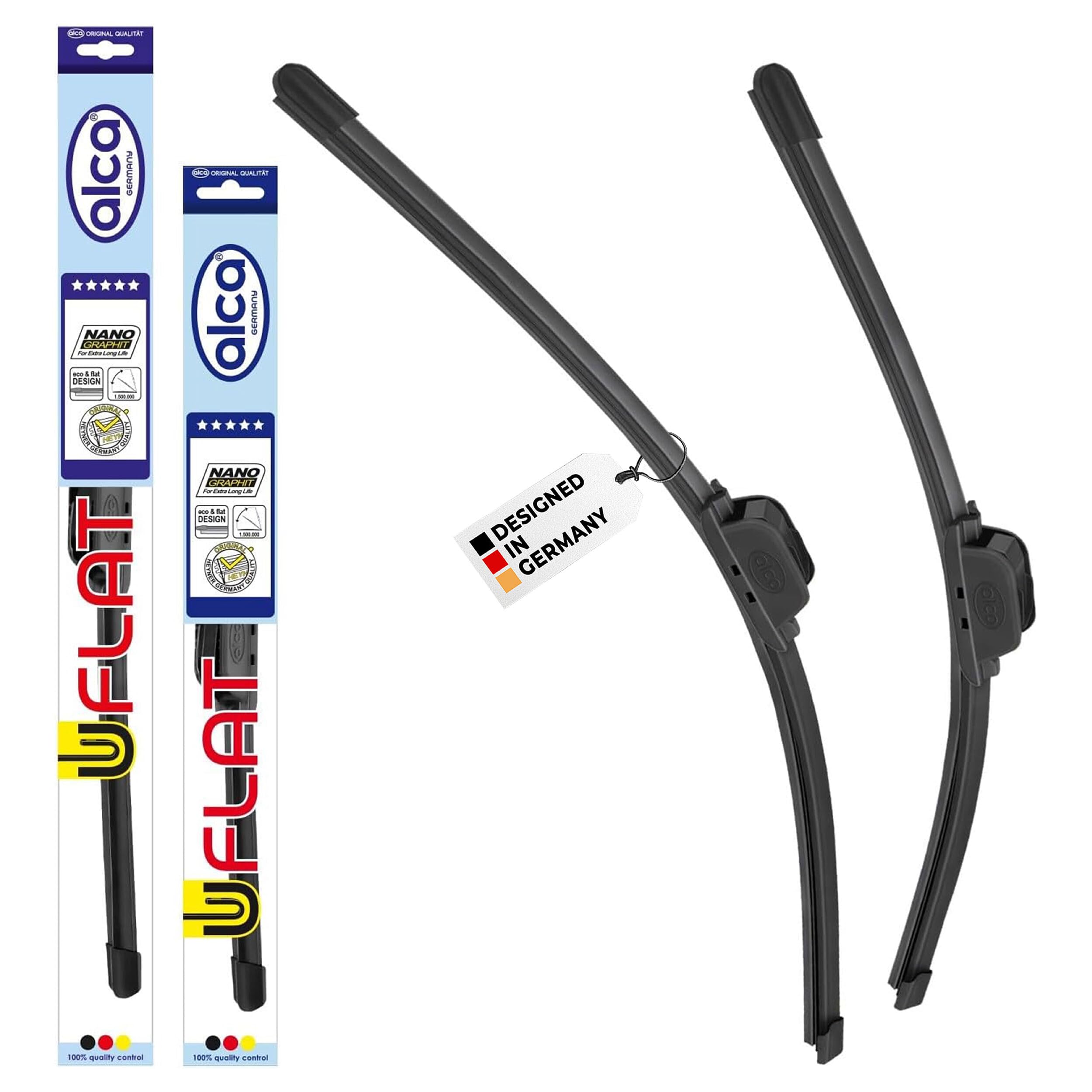 alca® Scheibenwischer ideal für MITSUBISHI SPACE STAR (01.2012-08.2024) U-FLAT Flachbalkenwischer