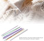 55-Piece Knitting Needle Set, Stainless Aluminum Double Point Needles, 20cm Ergonomic Weaving Kit with Storage Bag, Multiple Sizes, Colored Straight