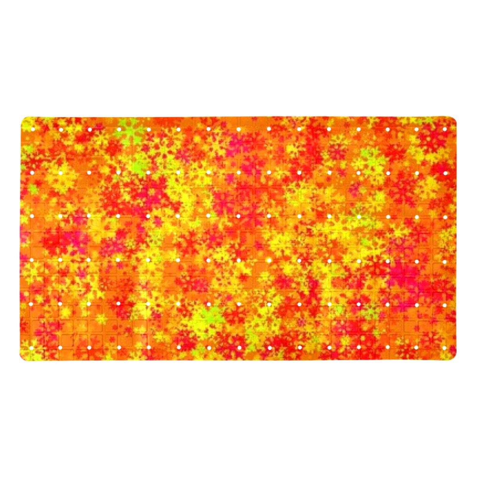 Tapis de baignoire abstrait rouge et jaune pour protéger vos proches avec tendresse