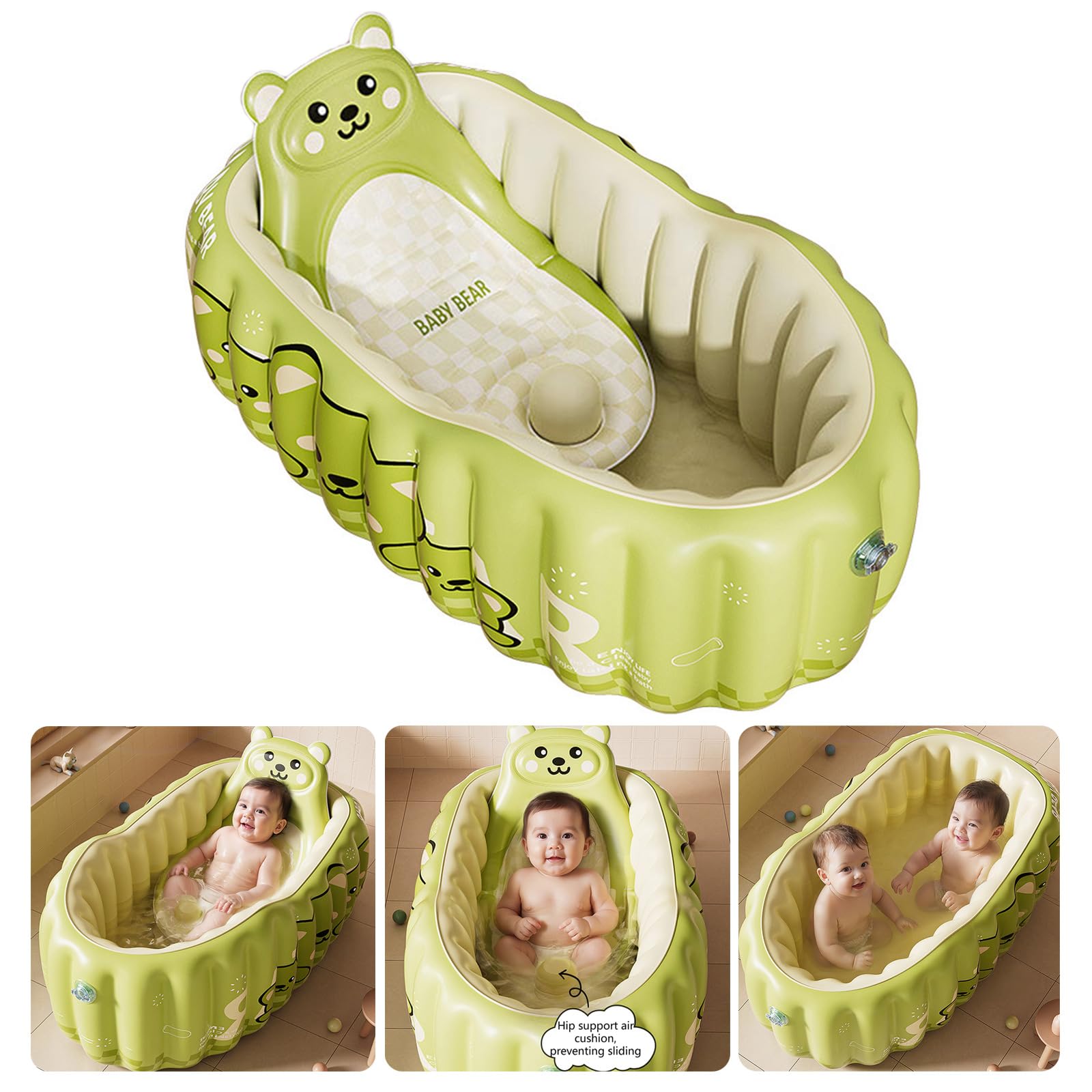 Verstellbare Babybadewanne, PVC, leichte Struktur, sichere Luftkammer, Wand, Babybaden für bequemes Baden, weiches, hautfreundliches Bad