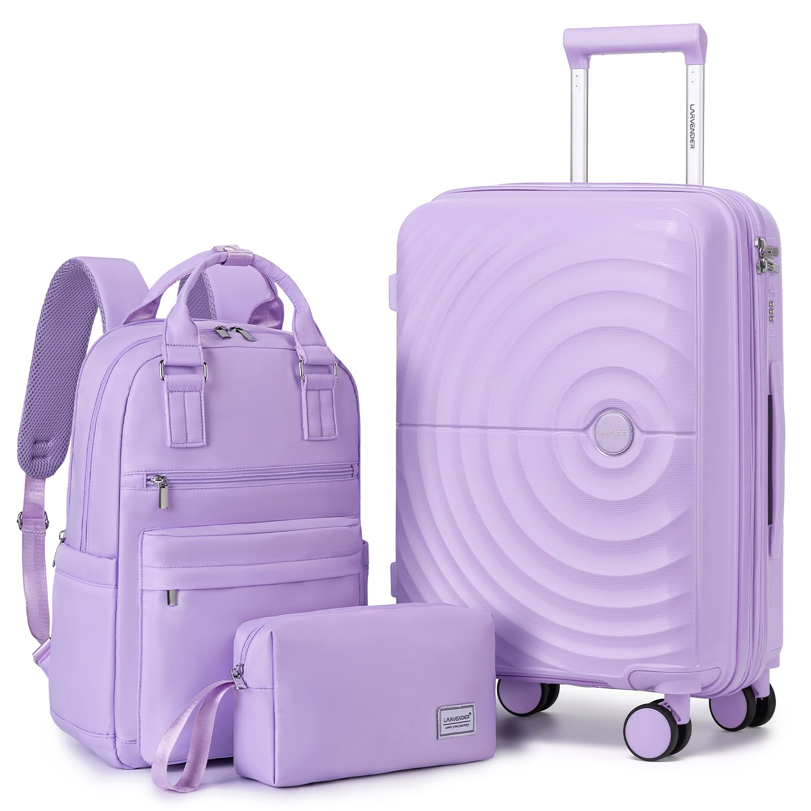 LARVENDER Carry On Luggage Set 3-Piece